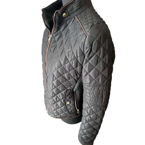 Lovetree Women’s Black and Brown Quilted Jacket Size Large - Picture 2 of 5